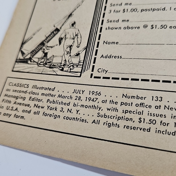 VINTAGE Classics Illustrated #133 The Time Machine Wells 1st Printing July 1956 - Picture 5 of 5